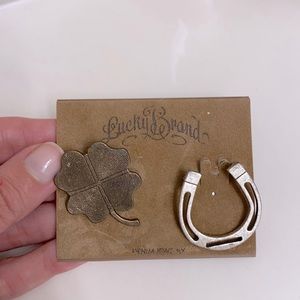 Lucky Brand Jeans Horseshoe Four Leaf Clover Pins